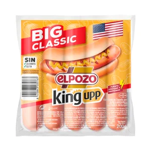 EL POZO Big classic king upp Salchichas cocidas de cerdo y pollo, con sabor ahumado 200 g.