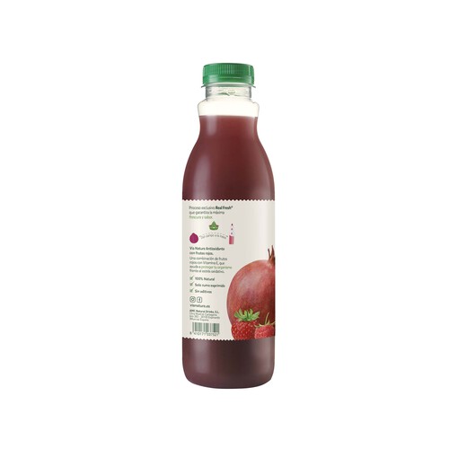 VÍA NATURE Zumo de granada, fresa y frambuesa VIA NATURE 750 ml.