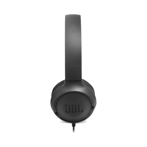Auriculares tipo diadema JBL TUNE 500, micrófono, color negro.