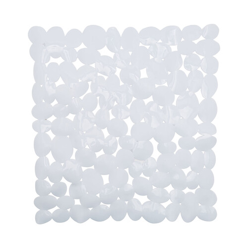 Alfombrilla de baño antideslizante color blanco 54X52CM. ACTUEL.