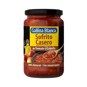 Imagen de GALLINA BLANCA Sofrito de tomate y cebolla troceados frasco 350 g.