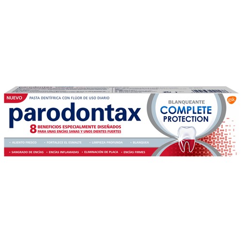 PARODONTAX Complete protectión Pasta de dientes de uso diario con flúor y acción blanqueante 75 ml.