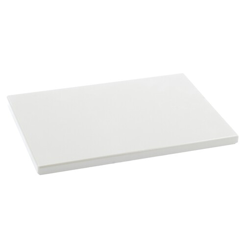 Tabla de cortar de polietileno color blanco, 33x23x1,5 centímetros METALTEX.