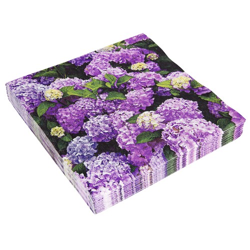 Pack de 20 servilletas con estampado de flores, 33x33 cm, MENAJE.