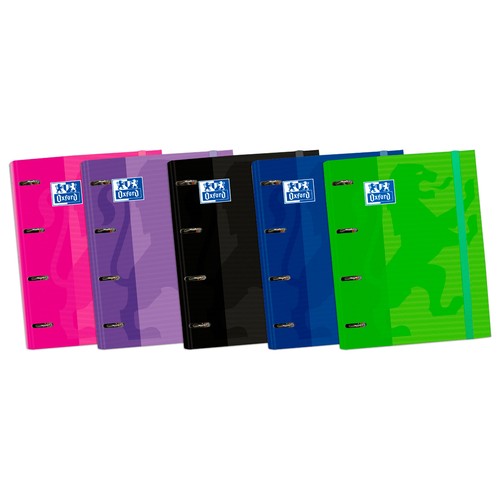 Carpeta archivador de 4 anillas tamaño A4 más recambio cuadrícula, OXFORD.