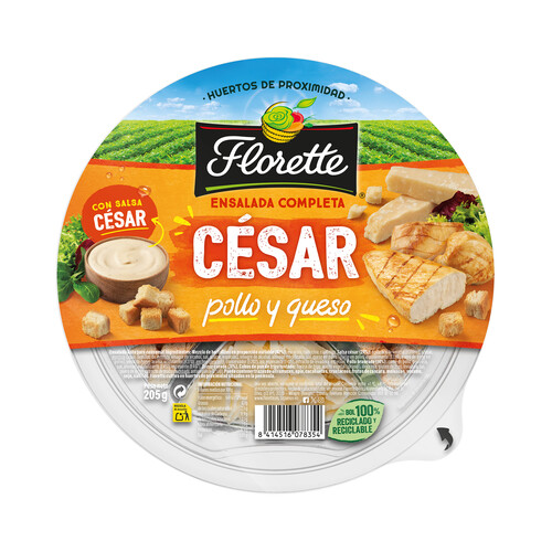 Ensalada César con pollo y queso FLORETTE 205 g.