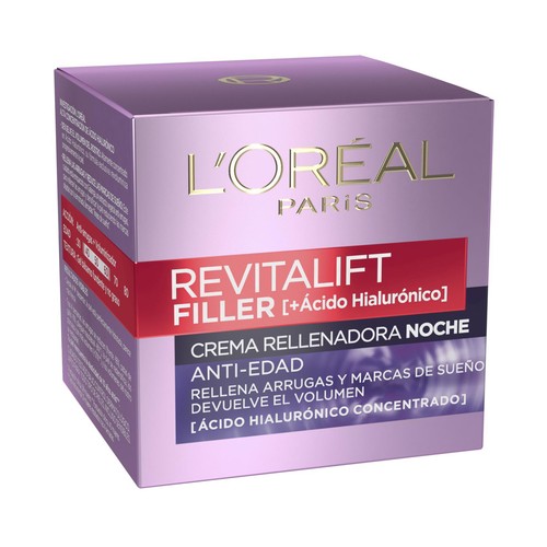 L´ORÉAL PARIS Revitalift filler 50 ml Crema anti-edad y rellenadora de noche con ácido Hialurónico.