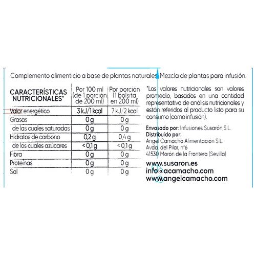 SUSARON Infusión para el tránsito intestinal de sen y arándanos 10 uds. 13 g.