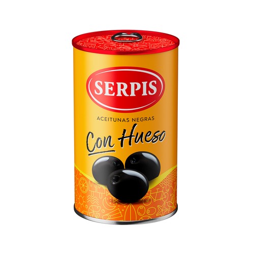 SERPIS Aceitunas negras con hueso lata 160 g.
