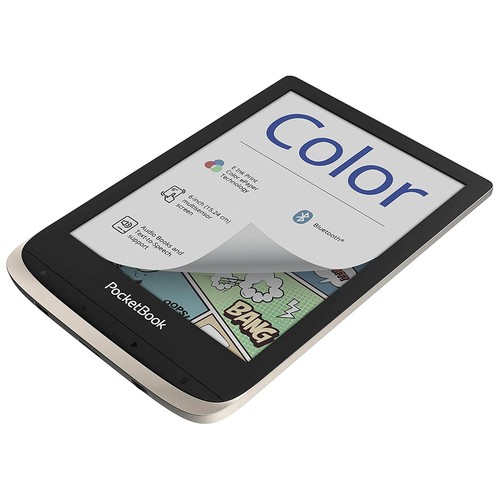 Libro electrónico 5,25 cm (6") POCKETBOOK Color Moon silver, pantalla a color e-ink kaleido, luz frontal, compatible audiolibros.