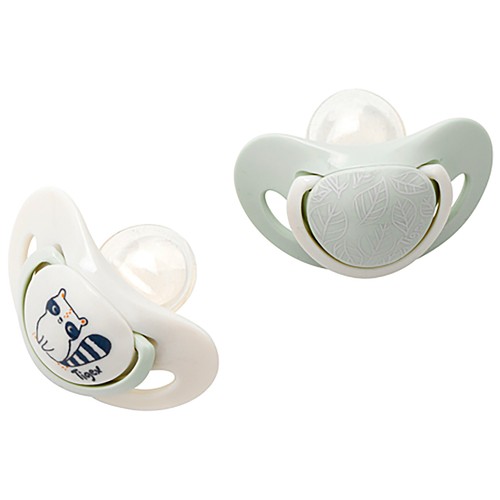 2 chupetes smart planet, silicona, para niños de 0 a 6 meses, TIGEX.