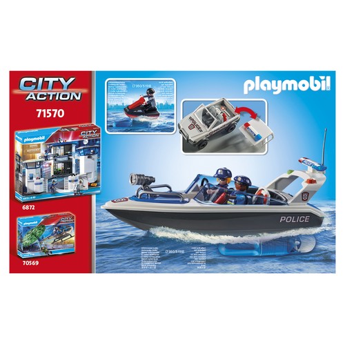 PLAYMOBIL City Action 71570 Persecución Policial en el Agua 110 Piezas +4 Años