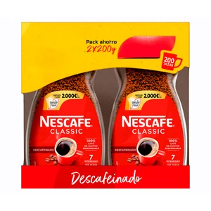 NESCAFÉ Café soluble descafeinado pack 2 uds x 200 g.