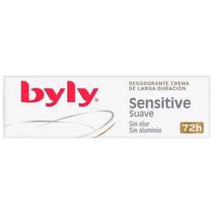 BYLY Sensitive Desodorante en crema de larga duración para mujer sin olor y sin aluminio 25 ml.
