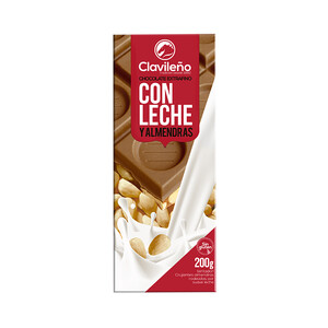 Imagen de CLAVILEÑO Chocolate extrafino cn leche y almendras 200 g.