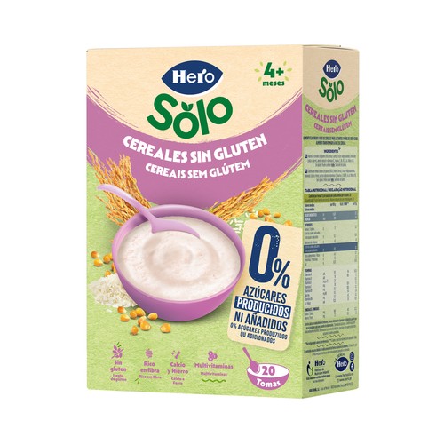 HERO Solo Papilla de cereales sin gluten, a partir de 4 meses 340 g.