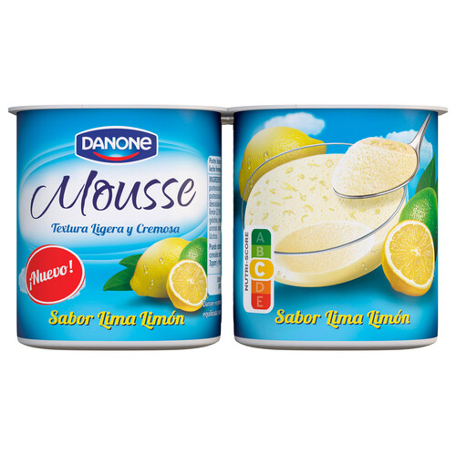 DANONE Mousse de textura ligera y cremosa, con sabor a lima-limón DANONE 4 x 65 g.