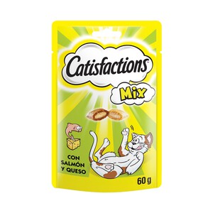 Imagen de CATISFACTIONS Snack para gatos salmón y queso CATISFACTIONS MIX 60 g.