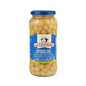Imagen de LA COCHURA Garbanzo cocido extra con bajo contenido en sal LA COCHURA frasco de 400 g.