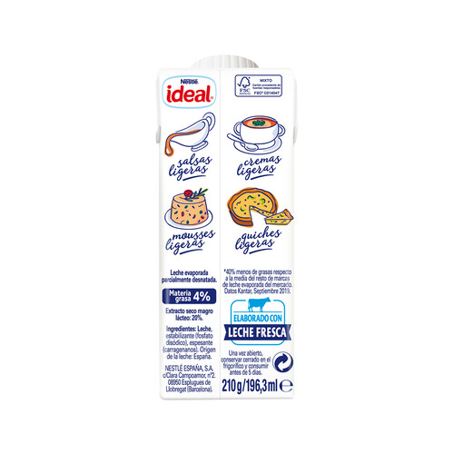 NESTLÉ Leche evaporada NESTLÉ IDEAL 210 g.