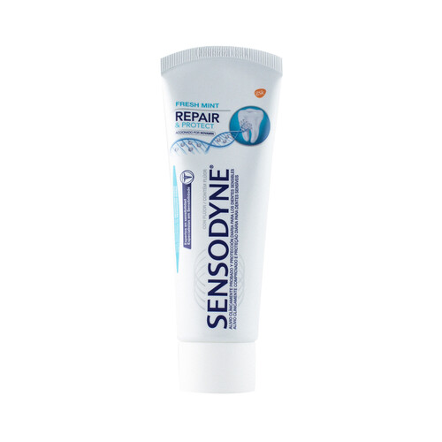 SENSODYNE Pasta de dientes con flúor y sabor a menta fresca para dientes sensibles SENSODYNE Repair & protect 75 ml.