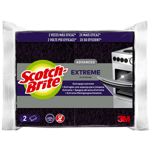 SCOTCH-BRITE Extreme Estropajo de fibra 2 veces más eficaz 2 uds.