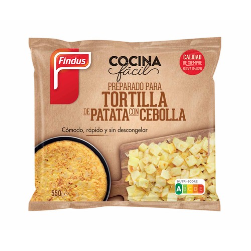 FINDUS Preparado para tortilla de patata con cebolla Cocina fácil 550 g.
