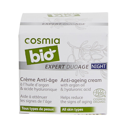 COSMIA Crema de noche con acción antiedad, para todo tipo de pieles COSMIA Bio 50 ml.