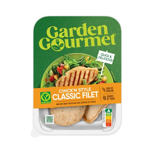 GARDEN GOURMET Chicken fillet a base de proteínas de soja y trigo 150 g.
