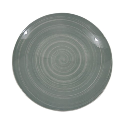Plato de postre de porcelana con decorado en tonos verdes, 19 cm, ACTUEL Botanic.