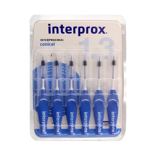 INTERPROX Cepillo interproximal cónico y prensado de 1.3 mm INTERPROX 6 uds.