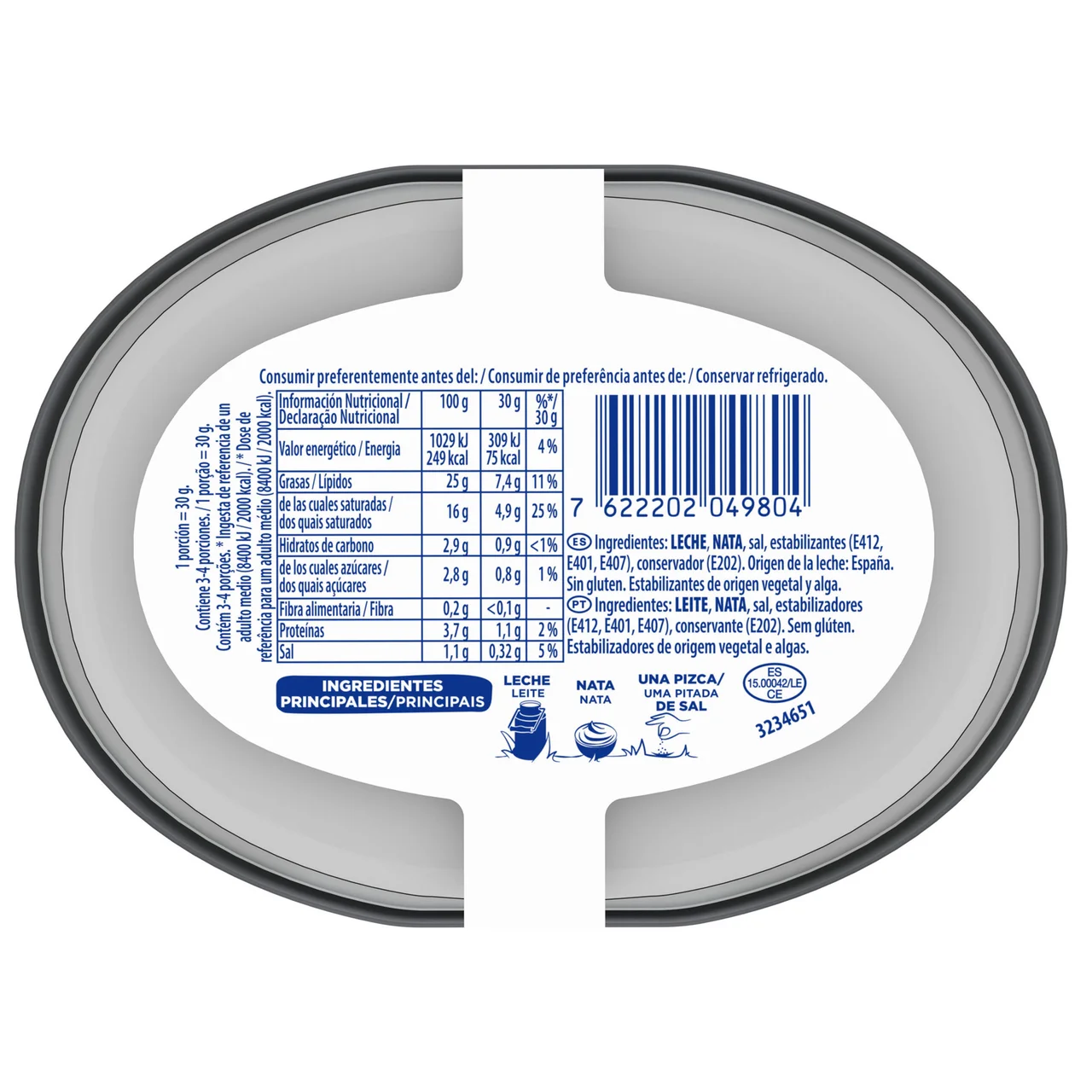 Queso untable natural de 100 g.