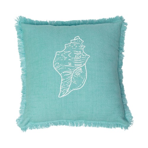 Cojín estampado 45x45cm color marino, 100% algodón. ACTUEL
