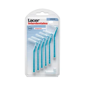 LACER Cepillo interdental cónico, prensado de 0.8 mm y con cabezal en ángulo LACER 6 uds.
