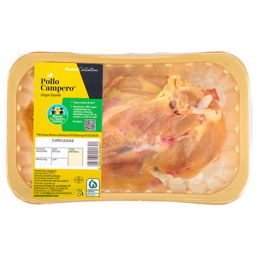 ALCAMPO CULTIVAMOS LO BUENO Carcasa de pollo campero, bandeja.