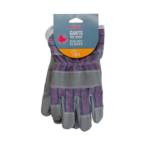 Guantes de trabajo de cuero Talla 9L, AUCHAN