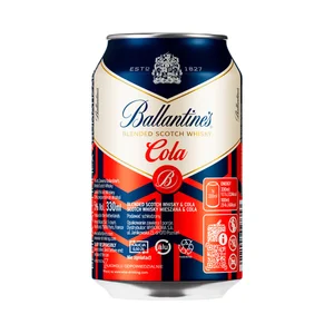 BALLANTINES Combinado de whisky escoces con cola lata 33 cl.
