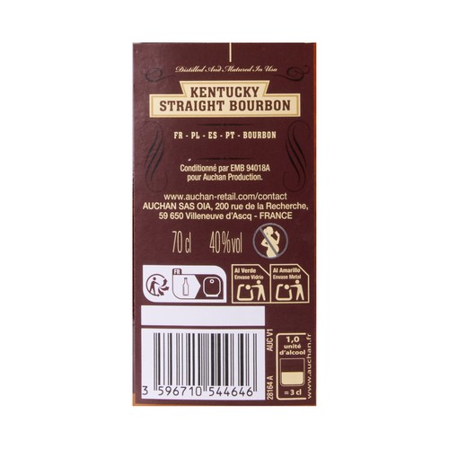 BLACK HORN Kentucky straight boubon botella 70 cl.