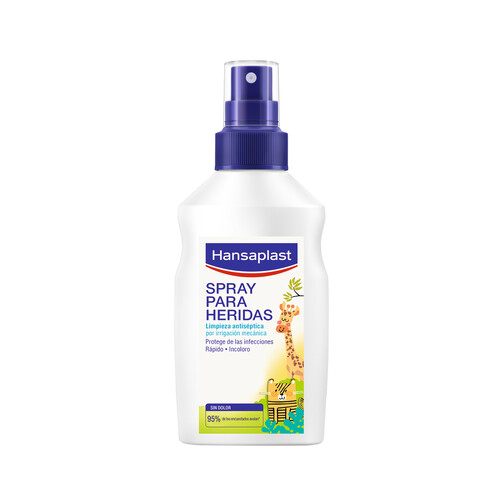 HANSAPLAST Spray antiséptico para la limpieza, protección y curación de heridas HANSAPLAST Kids 100 ml.