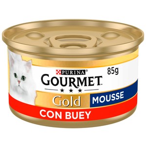 PURINA GOURMET Gold Comida para gatos húmeda, Mousse de Buey GOURMET tarrina 85 g.