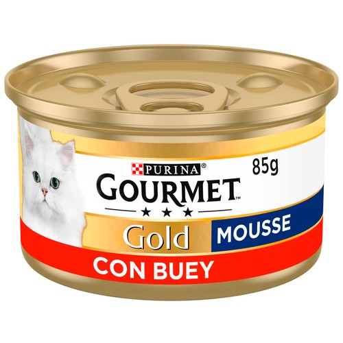PURINA GOURMET Gold Comida para gatos húmeda, Mousse de Buey GOURMET tarrina 85 g.