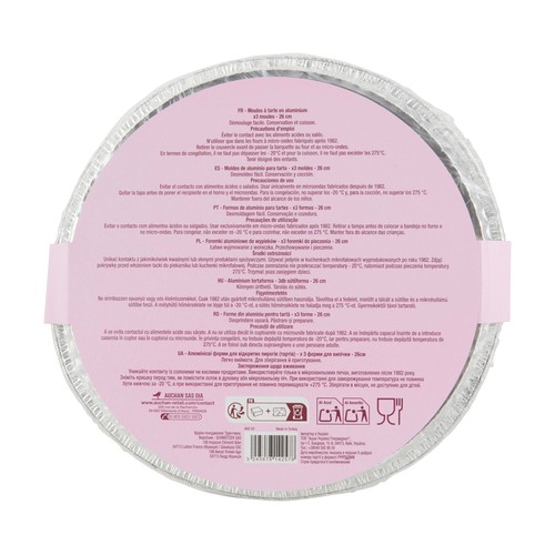 PRODUCTO ALCAMPO Bandejas (moldes) de aluminio de 26 cm especiales para tartas 3 uds