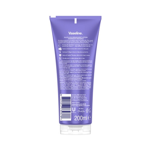 VASELINE Gluta-hya Sérum corporal revitalizante de noche 200 ml.