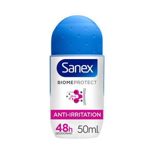 SANEX Desodorante roll on para mujer con protección antitranspirante hasta 48h y anti-irritación SANEX Biomeprotect dermo 50 ml