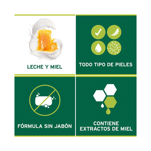 PALMOLIVE Recambio de jabón de manos líquido sin jabón, enriquecido con leche y miel PALMOLIVE Naturals 500 ml.