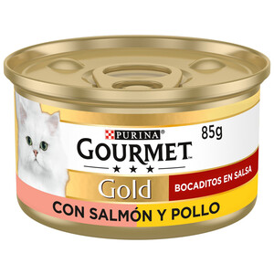 PURINA GOURMET Comida para gatos húmeda a base de Salmón y Pollo PURINA GOURMET tarrina 85 g.