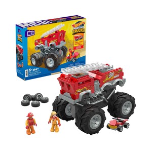 Camión de bomberos 5 Alarm Coche de bloques de construcción con 2 figuras, 279 piezas HOT WHEELS MEGA Construx MATTEL HHD19.