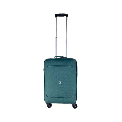 Maleta cabina tipo trolley flexible de 55 cm, 4 ruedas, color verde, ALCAMPO.