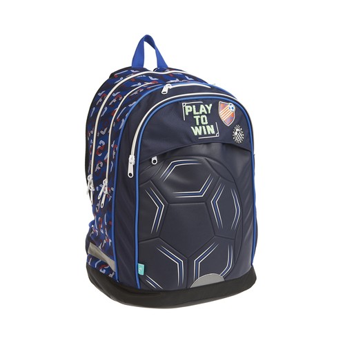 Mochila juvenil de 43cm, 2 compartimentos, color azul, ALCAMPO.