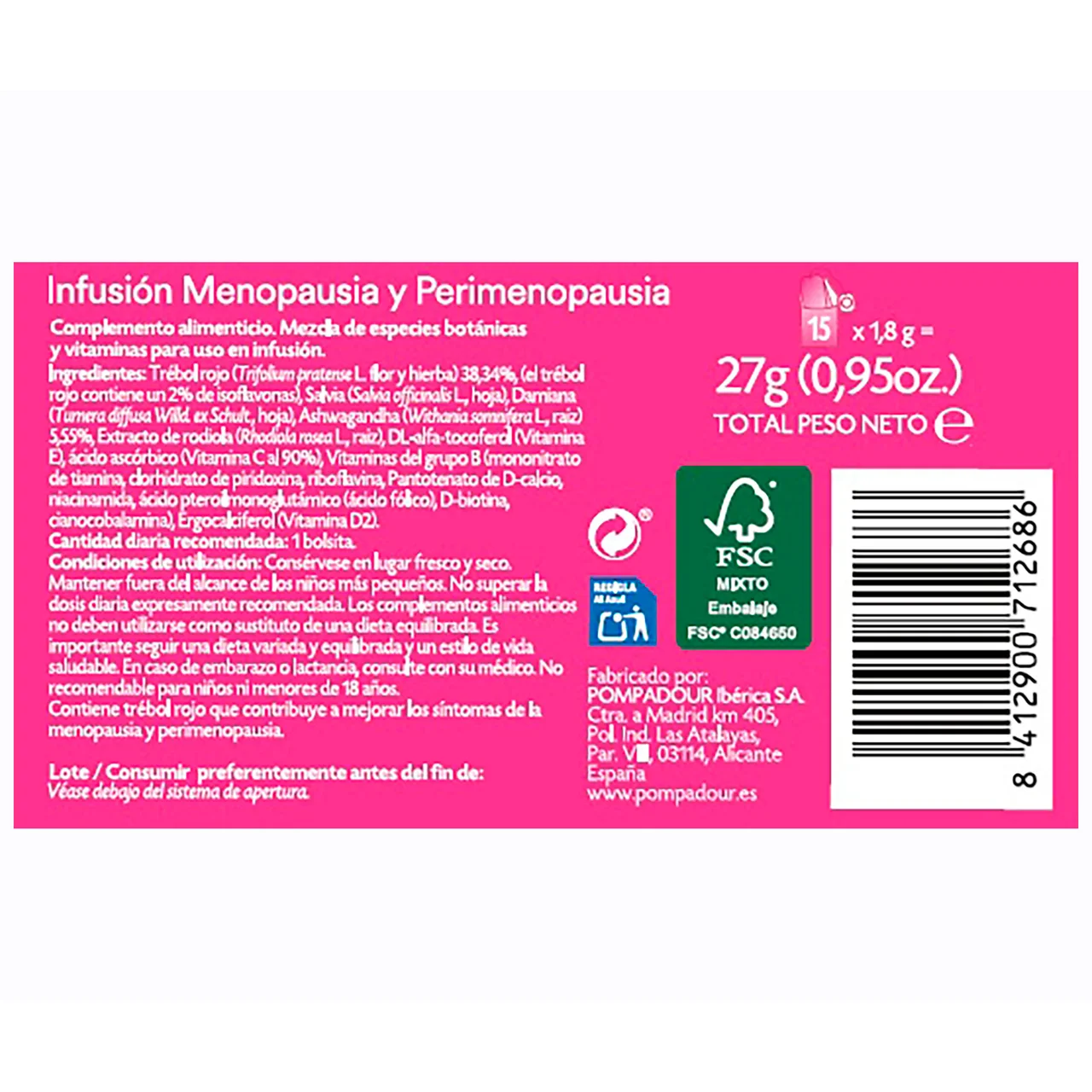 Infusión menopausia 15 uds. 27 g.